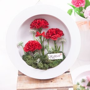 리본카네이션액자set 24cmP 조화 꽃 인테리어 벽 장식