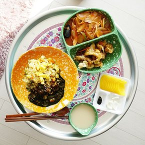 레트로감성 캠핑접시 떡볶이 그릇 쑥색/노랑이 18종