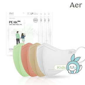 아에르 KF80 피크 라이트핏 키즈 Kids 30매 초소형 새부리형 컬러 마스크