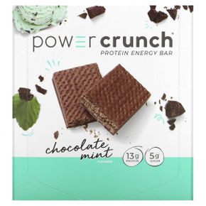 BNRG Power Crunch 단백질 에너지 바 초콜릿 민트 바 12개 각 40g(1.4oz)