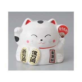 차향로·모기기 초대 고양이(흰색)(만고야키) [16 x 17 x 15cm] 요정 여관 일식기 음식점 업무용