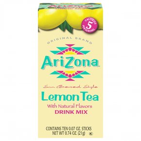 [해외직구] AriZona  레몬  아이스티  천연  향  가루  드링크  믹스  10ct  OntheGo  개입