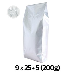 이지포장 두꺼운 AL 은박 M방 스탠드 원두 커피 봉투 200g 50매 아로마 밸브