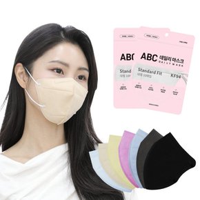 KF94 국산 ABC 새부리형 마스크 대형50매+50매 100매 데일리 컬러마스크 화이트
