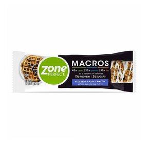 [해외직구]존 퍼펙트 매크로 프로틴바 블루베리 메이플 50g 20입 Zone Perfect Macros Protein Bar Waffle Blueberry Maple 1.76oz