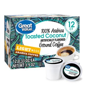 [해외직구] 그레이트밸류  그레이트밸류  100  아라비카  토스트  코코넛  라이트  로스트  아라비카  커피  포드  12  캡슐