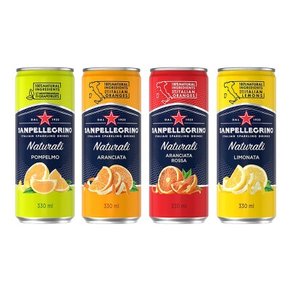 산펠레그리노 자몽/오렌지/레드오렌지/레몬 330ml 캔 24개 탄산음료