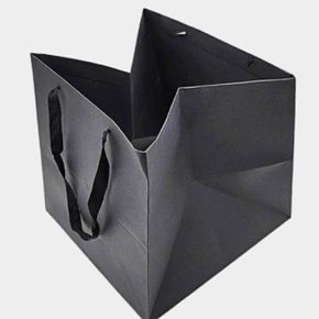 정사각 형 종이가방 미니 쇼핑백 대형 블랙 X ( 2매입 )