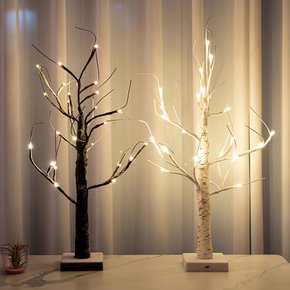 감성가득 카페인테리어 LED 전구 자 나무 크리스마스트리 조명 60cm