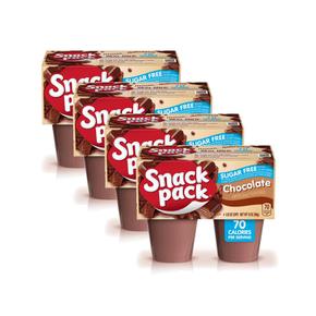 [해외직구] Snack Pack 스낵팩 무설탕 초콜릿 푸딩 컵 4입 4팩