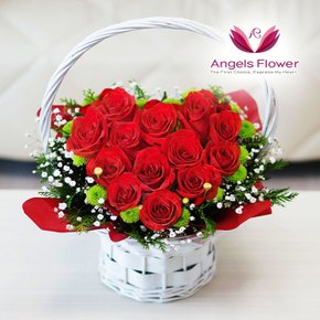 장미한아름 하트 일반형 꽃바구니 전국 꽃배달서비스