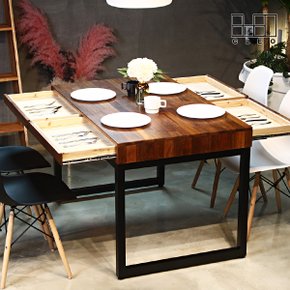 4인용 멀바우 원목 양면 서랍 인테리어 카페 식탁 테이블 1200 CL067