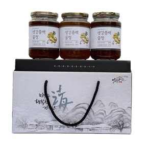 꿀청 3종 선물세트 생강총백꿀청 500g X 3개, 1세트(+선물세트)