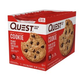 [해외직구] Quest Nutrition 퀘스트 프로틴 16g 쿠키 피넛버터 초콜릿칩 12입 Protein Cookie - Peanut Butter Chocolate Chip (12 Cooki