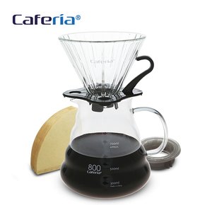Caferia 커피드립세트 800ml-CDN2 [커피필터/유리드리퍼/커피서버/핸드드립/드립커피/드립용품/커피용품]