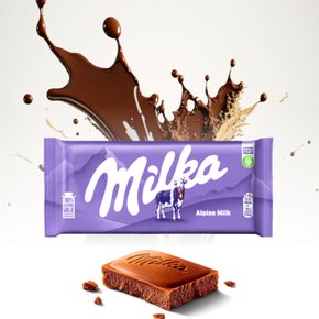 밀카 milka 100% 알파인 우유 초콜릿 알프스 밀크 100g