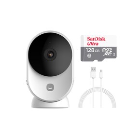 [4/25~28 핫딜](세트)스마트 CCTV 홈카메라 EGG + 128메모리 + 3m케이블