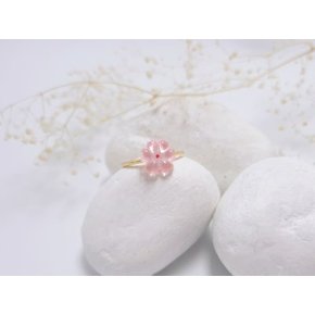 베이비 핑크 컬러 벚꽃 체리블라썸 플라워 포인트 데일리 패션 반지