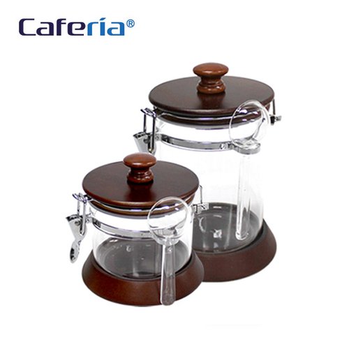 Caferia 나무/아크릴 밀폐용기 500ml+750ml (CA1/CA2)/커피보관용기
