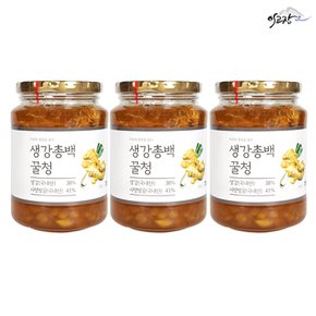 [이고장식품 생강총백 꿀청 500gX3병/국내산 꿀차 생강차