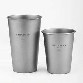 티타늄 비어컵 맥주 물 음료수 티탄 컵 종이컵 대용 320ml/500ml