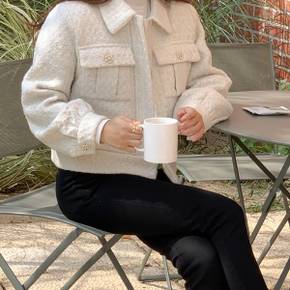여성 겨울 이디아 트위드 숏 울 자켓 재킷