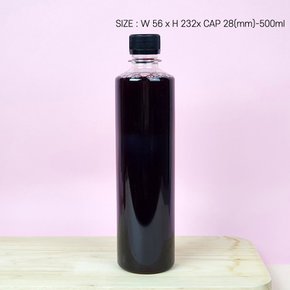 PET-일자페트 500ml 원형 밀폐용기 플라스틱용기 음료 페트병