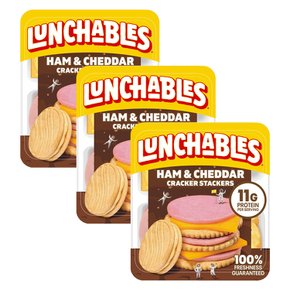 Lunchables 런처블 햄 앤 체다 치즈 크래커 어린이 런처 스낵 99g 3팩