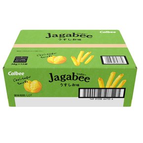 Calbee 자가비 크림 치즈 향 Jagabee 라이틀리 솔티드 38g 12팩
