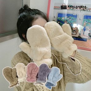 [지아네세탁소] 밍크퍼벙어리장갑 겨울장갑 장갑 여성장갑