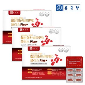 철분 엽산 비타민D 플러스 60캡슐 - 3박스(6개월분)