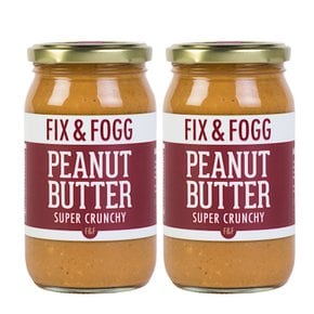 픽스 앤 포그 슈퍼 크런치 피넛 버터 땅콩잼 Fix & Fogg Peanut Butter 375g 2개