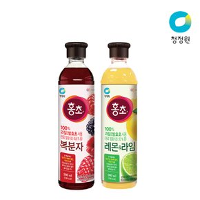 홍초 복분자 900ml + 청정원 홍초 레몬&라임 900ml