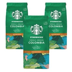스타벅스 분쇄 원두 커피 싱글오리진 콜롬비아 200g x3개