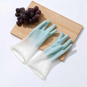 PVC 파스텔 투톤 고무장갑 주방 설거지 청소용 블루 X ( 4매입 )