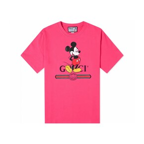 구찌 디즈니 미키 마우스 티셔츠 핑크