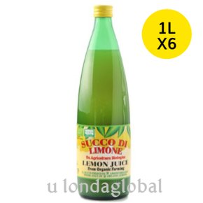 유로푸드 유기농 레몬 과일 주스 음료 1L 6개