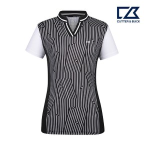 여성 패턴 넥변형 반팔 티셔츠 11-192-201-44-99