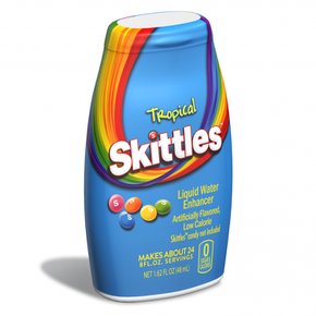 Skittles스키틀즈  무설탕  열대  액체  수분  강화제  믹스  1.62fl  온스  24인분