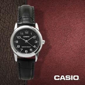 카시오 LTP-V001L-1B 여성 가죽 시계 (S6544497)