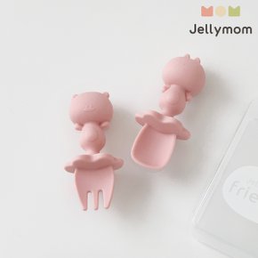 프렌즈 실리콘 스푼&포크 / 이유식준비물 아기 첫숟가락 치발기