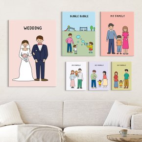 가족 일러스트 포스터 34종 아기방 인테리어 그림 액자 신혼부부 집들이 출산 선물
