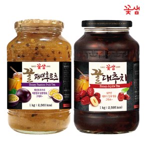 꽃샘 꿀패션후르츠차 1KG +꿀대추차 1KG (과일청)