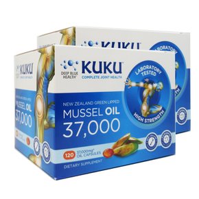 뉴질랜드 쿠쿠 초록입홍합 오일 KUKU Mussel Oil 37000 120캡슐 2개