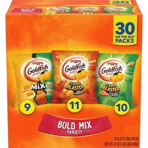 Goldfish골드피쉬  볼드  믹스  크래커  스낵  팩  28g  30  캡슐  멀티팩  박스