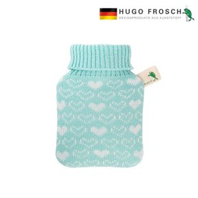 독일 휴고프로쉬 보온물주머니 미니핫팩 어린이용 벨루어 커버 민트 하트 0.2L