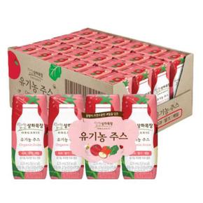 상하목장 유기농 주스 사과딸기케일 125ml 24팩 .