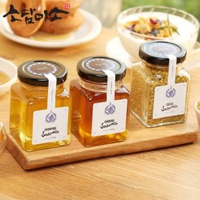 [소담미소]국내산 꿀 선물세트(아카시아꿀 240g + 야생화꿀 240g+ 벌화분 130g) 선물포장