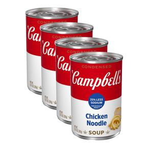 미국직구 Campbell`s 캠벨 25% 저염 치킨 누들 스프 305g 4팩 Chicken Noodle Soup