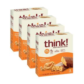 [해외직구] think 씽크 하이 프로틴바 크리미 피넛버 5입 4팩 High Protein Creamy Peanut Butter 5 Pack